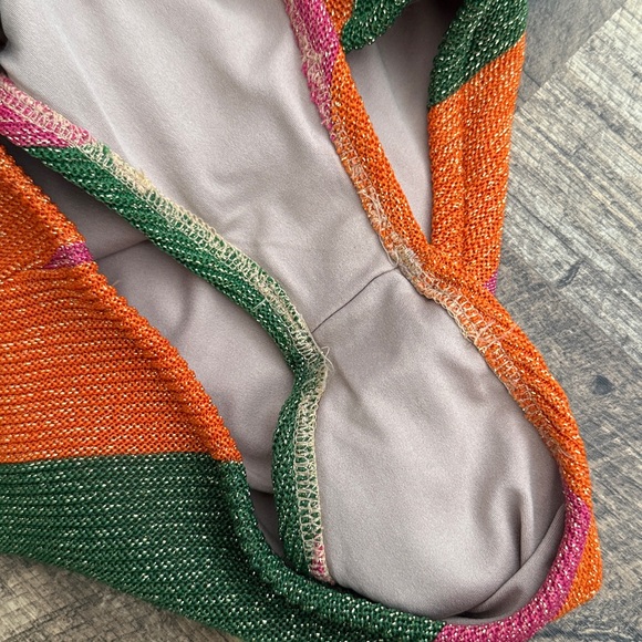 Farm Rio Shimmer Stripe Swimsuit Size Mediun NWT - Picture 6 of 9